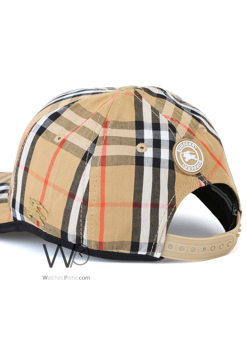 BURBERRY BT Burberry Baseball Beige Motif Icon Stripe Cap Cotton Hat  - Image 3