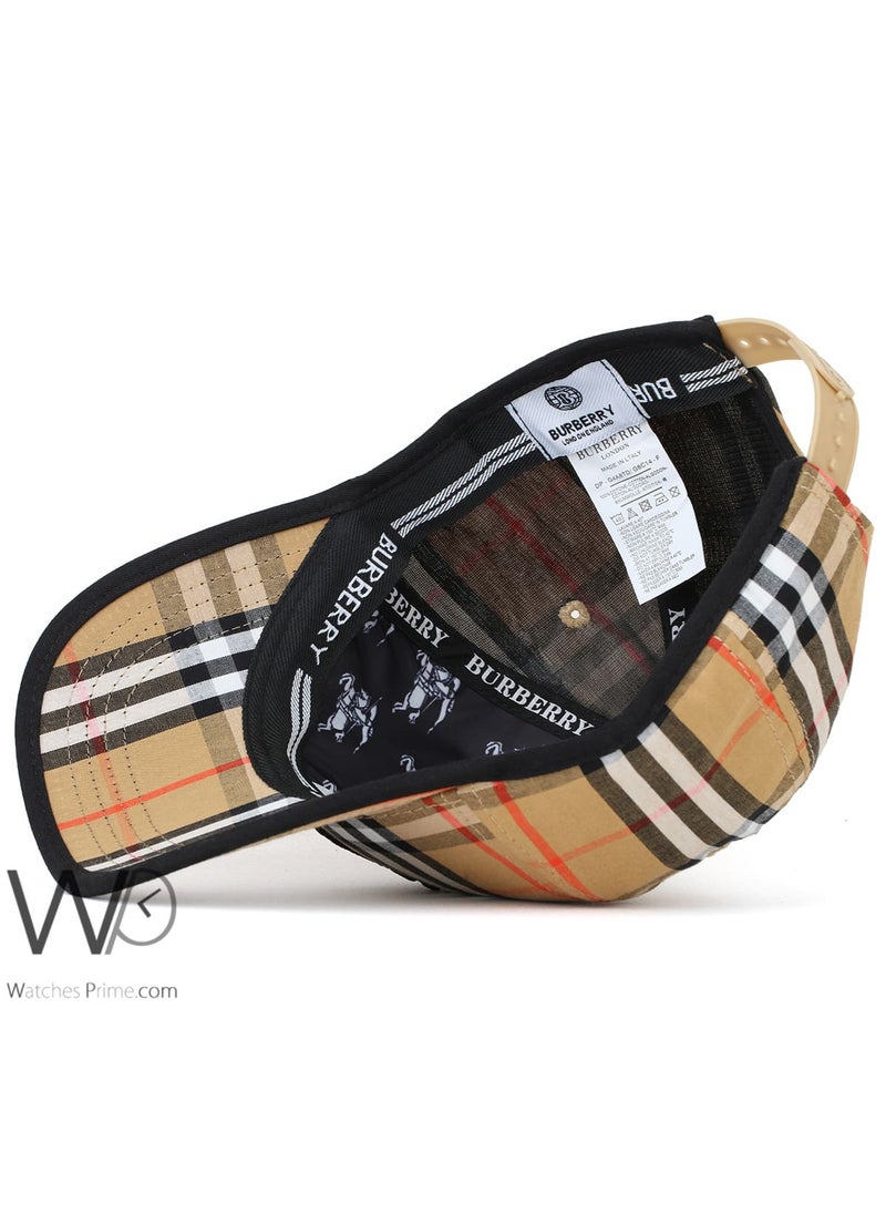 BURBERRY BT Burberry Baseball Beige Motif Icon Stripe Cap Cotton Hat  - Image 4