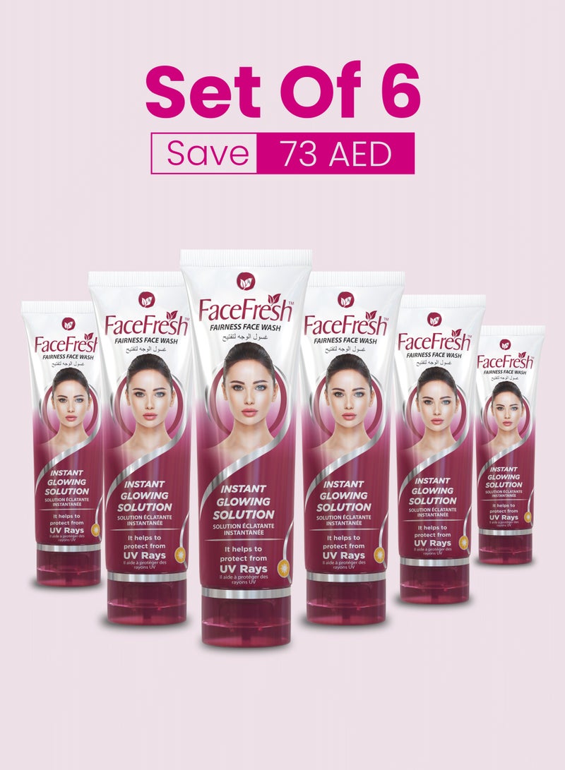 Face Fresh Set of 6 Fairness Face Wash - Acne & Oil Free Skin, Brightens & Clears Skin Pores, Face Wash for All Skin Types 60ml - Image 1