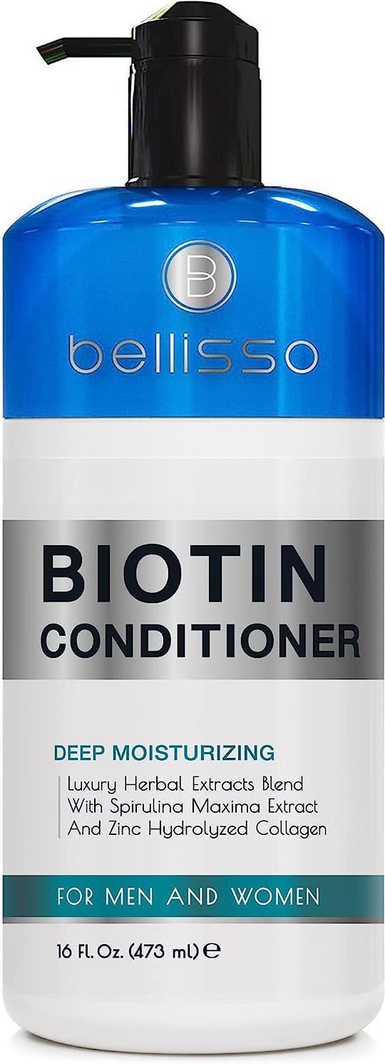 BELLISSO Biotin Conditioner  Sulfate Free Hair Thickening Products for Women and Men  Deep Conditioning Treatment for Dry Damaged Strands