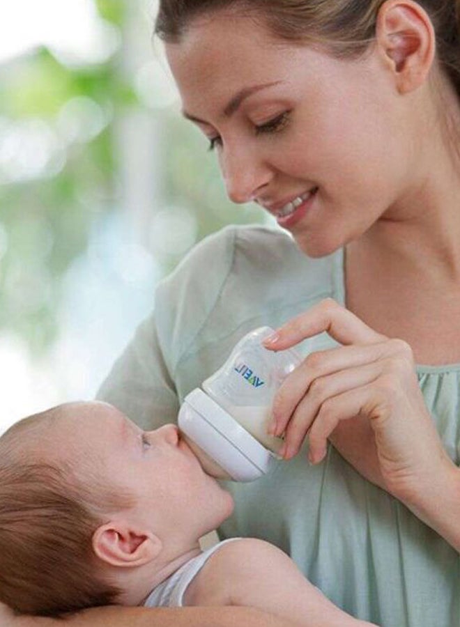 Philips Avent Anti-Colic BPA Free Natural Baby Feeding Bottle - Clear/Blue - Image 3