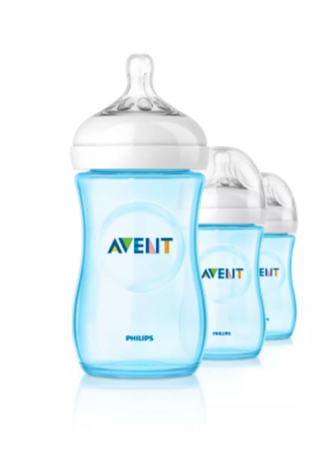 Philips Avent Anti-Colic BPA Free Natural Baby Feeding Bottle - Clear/Blue - Image 5
