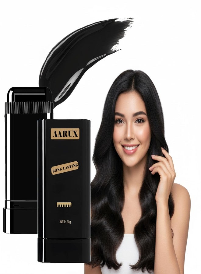 AARUX Hair Color Stick for Roots - Long-Lasting Temporary Hair Dye Touch-Up Comb, Waterproof, Sweat-Resistant, Easy to Apply Root Concealer for Gray Hair, Black Shade - 20g - Image 1