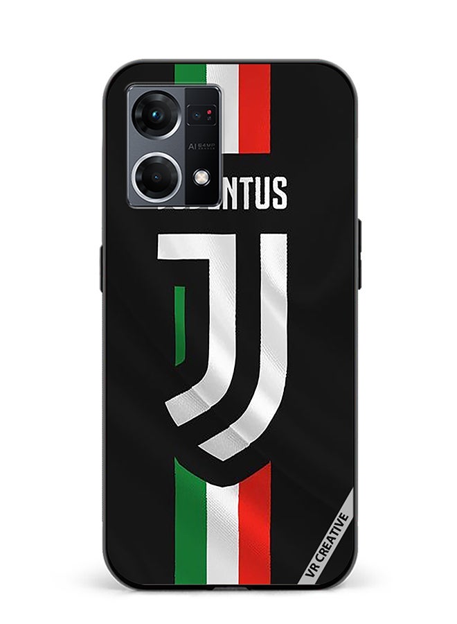 VR CREATIVE Protective Case Cover For Oppo Reno8 4G Juventus Logo Design Multicolour - Image 1