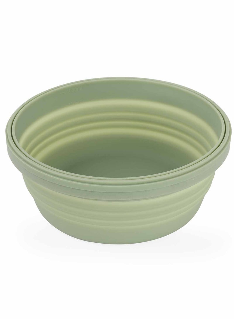 Prickly Pear Buddha Bowl Green Silicone, Collapsible Lunchbox, 1100ml  - Image 3