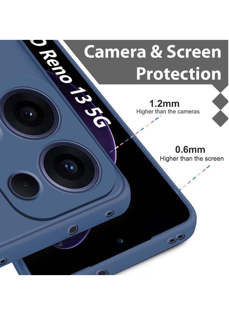 Houmt OPPO Reno 13 5G Case Cover Liquid Silicone Matte Finish Back Cover Inner Fabric Lining with Camera Protection Case for OPPO Reno 13 6.5-inch - Image 2