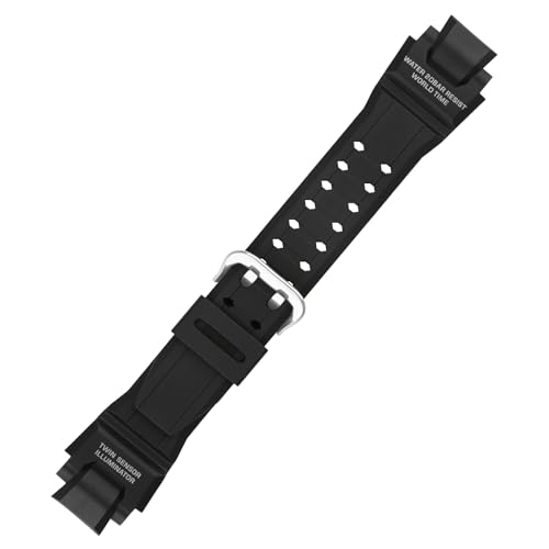 XIW Compatible for 16mm Casio 10493622 GA-1000 GA-1100 GW-A1000 GW-A1100 GW-4000 G-1400 GWA-1000 Resin Watch Band Replacement for women Wirstband Strap men wirst Bracelet, Black - Image 4