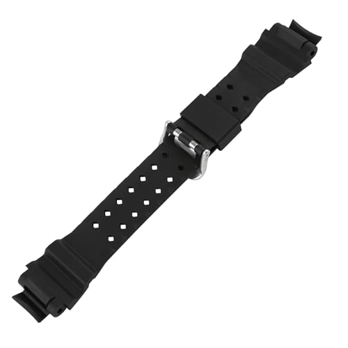 XIW Compatible for 16mm Casio 10493622 GA-1000 GA-1100 GW-A1000 GW-A1100 GW-4000 G-1400 GWA-1000 Resin Watch Band Replacement for women Wirstband Strap men wirst Bracelet, Black - Image 5