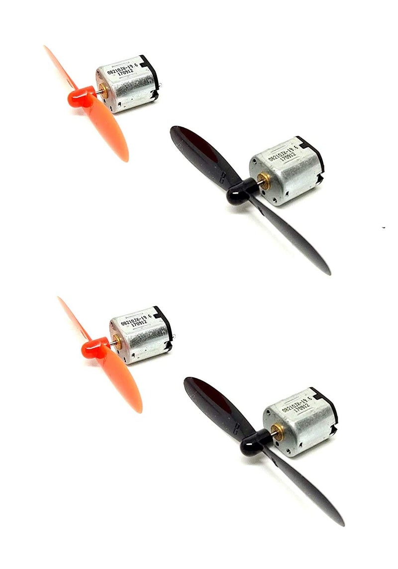 Shomex Plastic 4pcs N10 3.7V Mini DC Motor 10x12x10mm 16000 RPM with 4Pcs 55m Propeller for Helicopter Drones Toy Car - Image 1