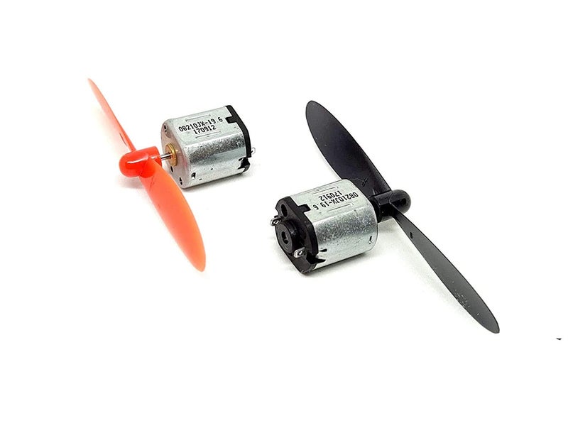 Shomex Plastic 4pcs N10 3.7V Mini DC Motor 10x12x10mm 16000 RPM with 4Pcs 55m Propeller for Helicopter Drones Toy Car - Image 2