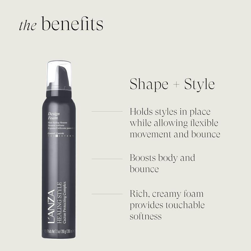 L'ANZA Healing Style Design Foam - 7.1 oz Hair Styling Mousse with Heat Protection - Image 3