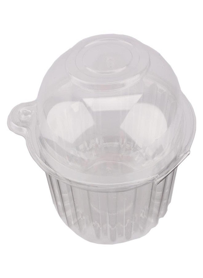 Wakects 100 Pcs Fruit Box, Clear Plastic Fruit Holder Cupcake Box Snack Container Dome Box for Home Kitchen Dining Room - Image 1