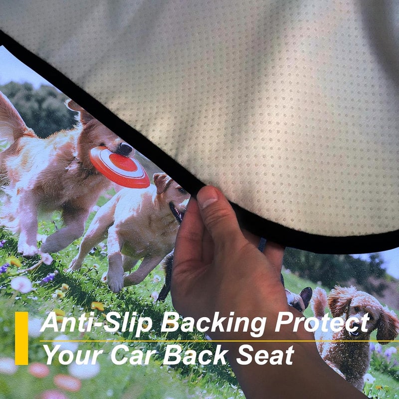 Back Seat Cover for Car Trucks Van SUV,Waterproof Rear Bench Towel Seat Covers for Dogs and Kids,Automotive Backseat Protector (Dog Print) - Image 5
