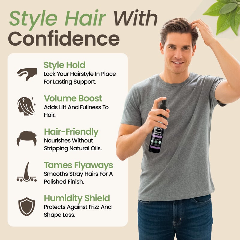 Nature's Brands Organic Hair Spray, 8 Oz - Biotin-Enriched Non Toxic Hairspray with Green Tea, Sage & Geranium Oil for Long-Lasting Hold, Shine, Frizz Control, and Volume Boost - Paraben-Free, Vegan - Image 4