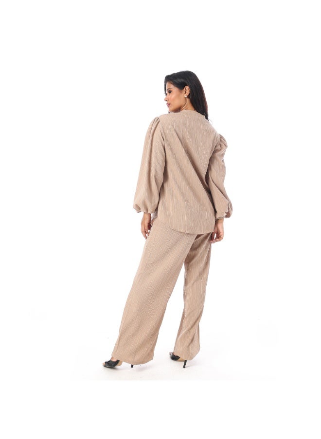 Women's Summer Suit Casual 2 Piece Outfit Lightweight Matching Set Soft Breathable Comfortable Fashion Lounge Wear Elegant Daily Wear Travel Vacation Office Street Style - Image 1