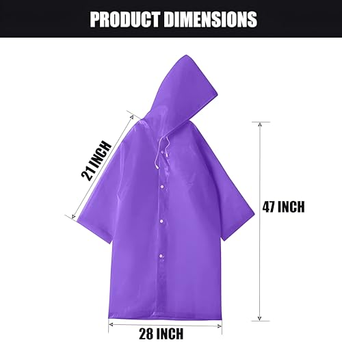 Pivalo EVA Waterproof Rain Coat Hooded Universal Outdoor Water Resistant Portable Suit for Men Women Boys & Girls (Universal Size,1 Pc Purple) - Image 3