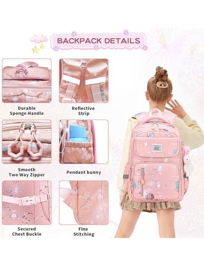 ZMBABY School Bag for Girls, School Backpack for Girls, School Bag Large Capacity Durable for Students(Pink) - Image 5
