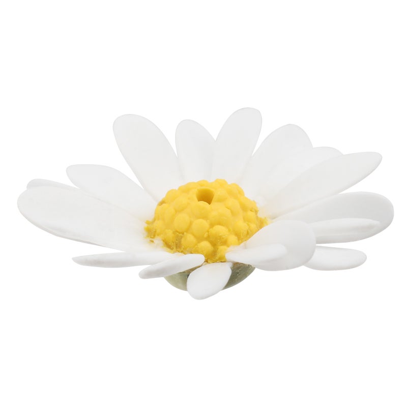 1Pc Ceramic Incense Holder Incense Plate Daisy Flower Incense Holder (White) - Image 1