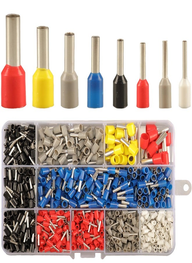 Feggizuli Wire Ferrule Terminal Kit - 8 Type AWG 22-7 Connectors, Pin Terminals Assortment, Copper Crimp Connectors Insulated Cord End Terminals 900 Pieces - Image 1