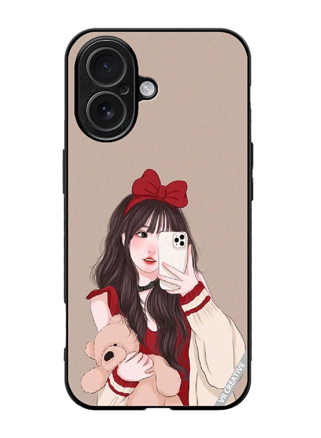 Protective Case Cover For Apple iPhone 17 Girl Holding Teddy Design Multicolour