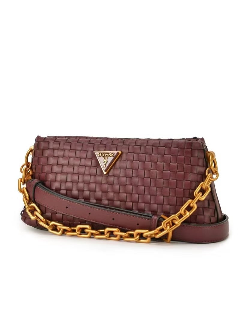 GUESS Women's Woven Chain Crossbody Shoulder Bag 29×12×9cm 
