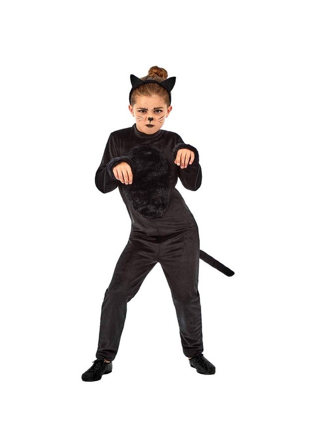 fun shack fun shack Black Cat Costume For Girls - Kids Black Cat Halloween Outfit - Cute Black Cat Dress Up Costume for Girls, Medium  - Image 1
