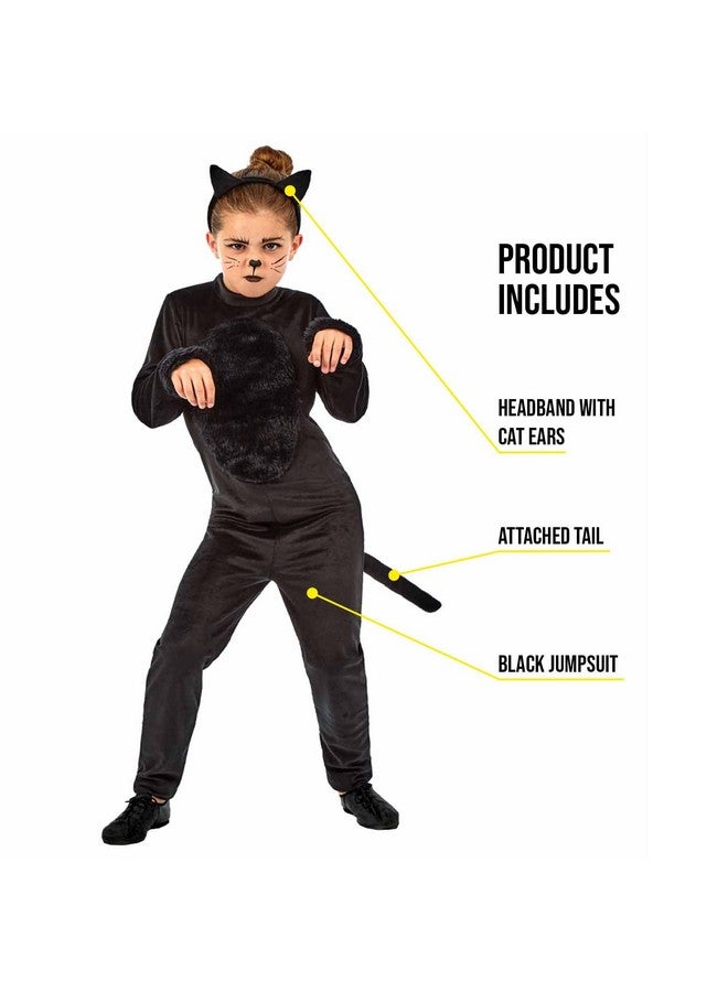 fun shack fun shack Black Cat Costume For Girls - Kids Black Cat Halloween Outfit - Cute Black Cat Dress Up Costume for Girls, Medium  - Image 3