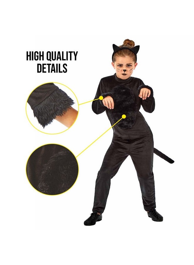 fun shack fun shack Black Cat Costume For Girls - Kids Black Cat Halloween Outfit - Cute Black Cat Dress Up Costume for Girls, Medium  - Image 4
