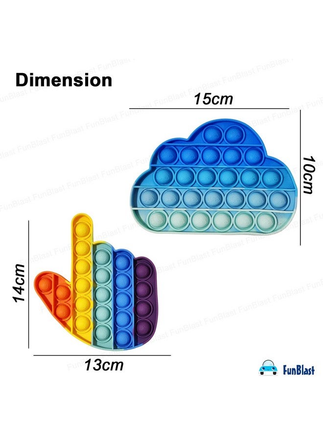 FunBlast Pop It - Popit Game, Poppet for Kids, Pop It Toy, Pop It Toys for Kids, Pop It Fidget Toy, Pop It Big, Pop It for Girls, Pop It for Boys, Stress Relief Toys (Pack of 2 Pcs) - Image 3