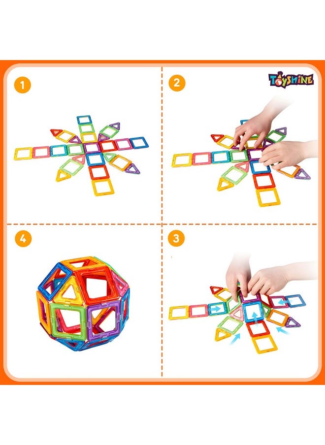 Toyshine Toyshine Plastic Magnetic Tiles Building Blocks Construction Set Educational Stacking Toys (20 Pieces, Multicolour)  - Image 3