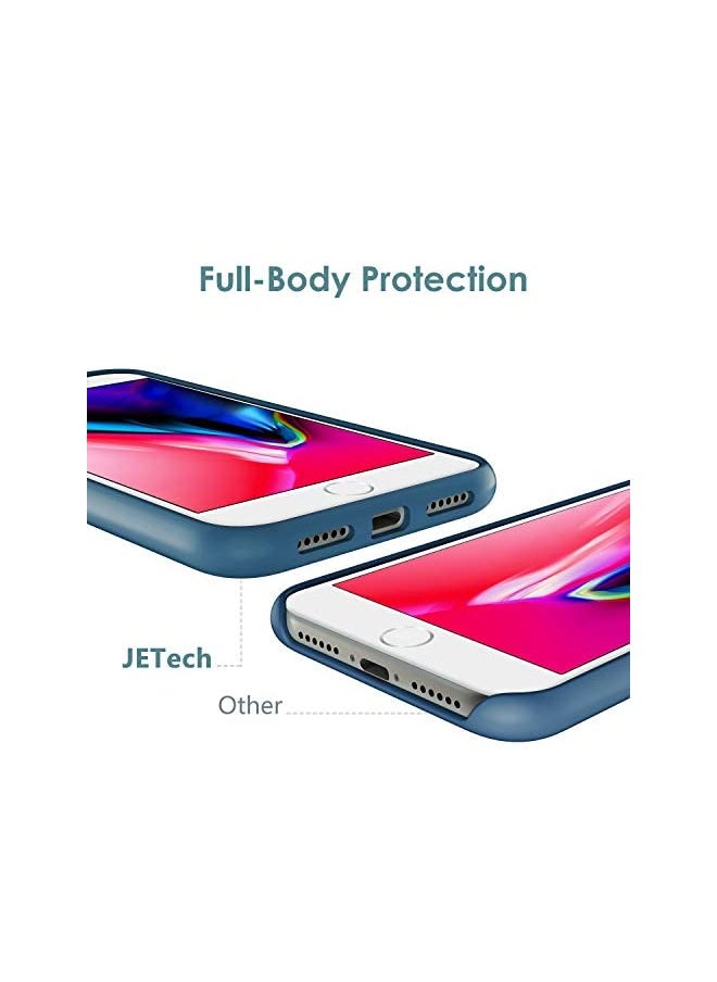 Silicone Case for iPhone 7 Plus, iPhone 8 Plus, 5.5 Inch, Silky-Soft Touch Full-Body Protective Case, Shockproof Cover with Microfiber Lining (Blue Cobalt)