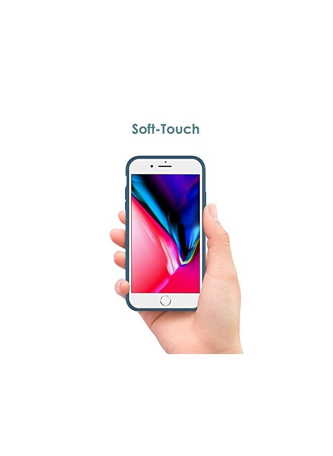 Silicone Case for iPhone 7 Plus, iPhone 8 Plus, 5.5 Inch, Silky-Soft Touch Full-Body Protective Case, Shockproof Cover with Microfiber Lining (Blue Cobalt)