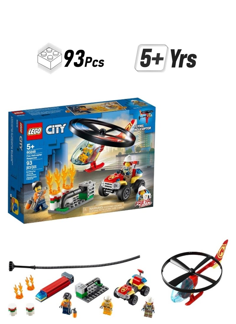 LEGO LEGO City Fire Helicopter Response 60248 Firefighter Toy, Fun Building Set for Kids (93 Pieces)  - Image 1