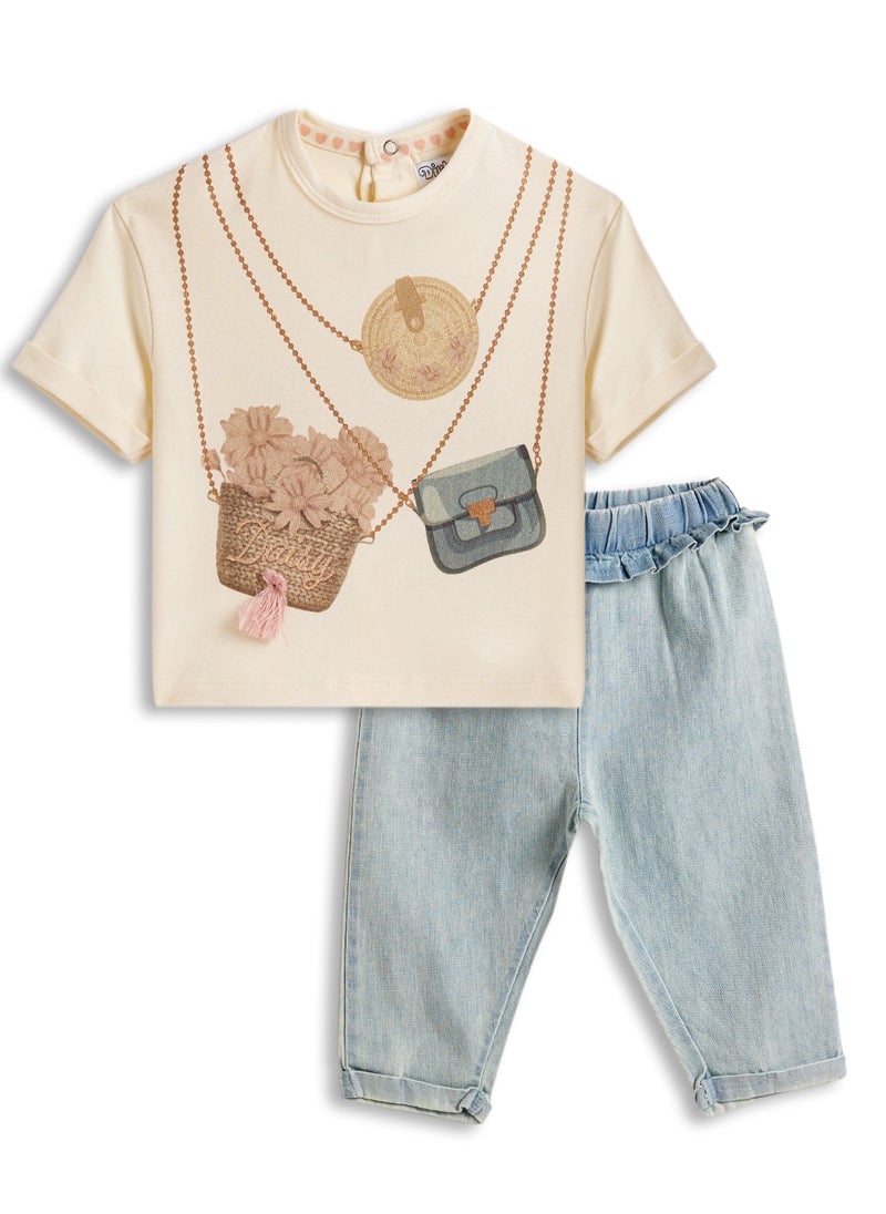 Dirkje girls set - T-shirt ss loose fit & Trousers - Image 2