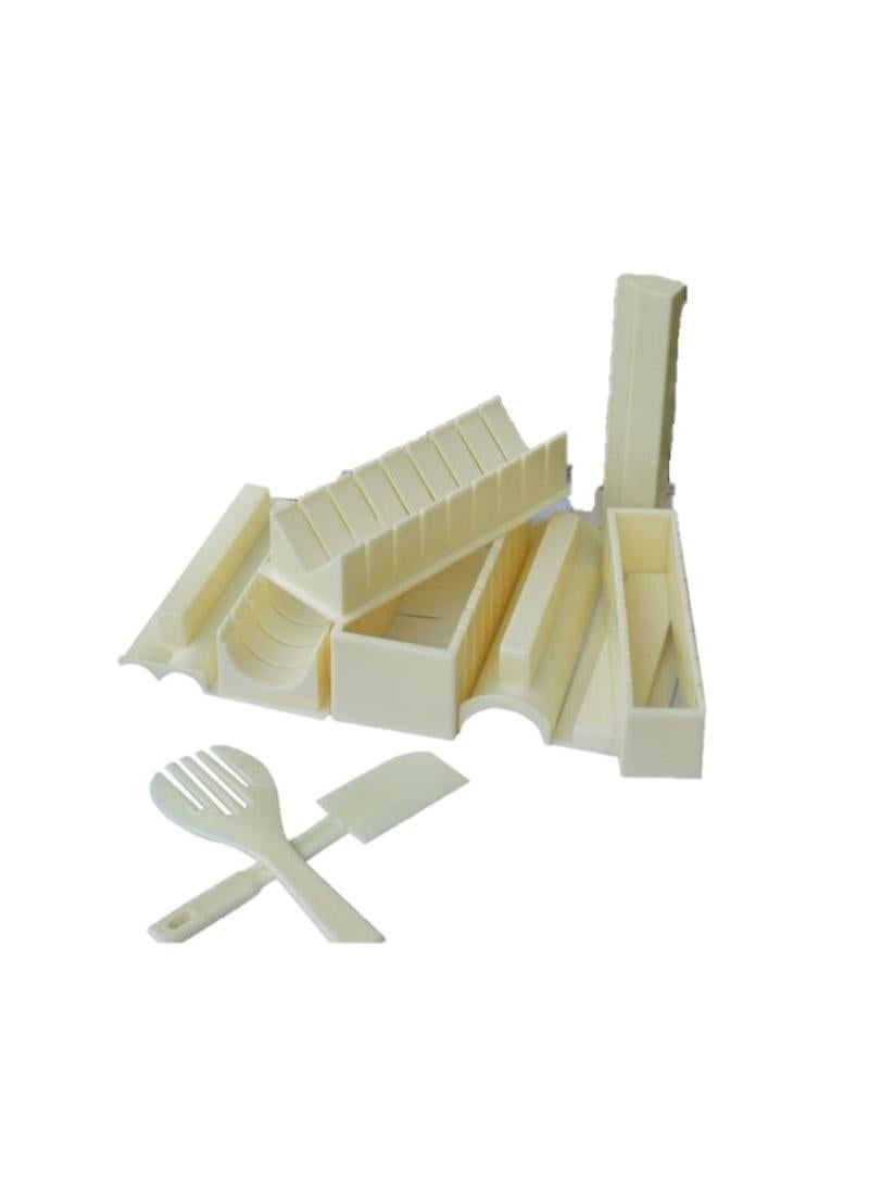 Y&D 10-Piece Sushi Maker DIY With Utensils Set Beige  - Image 1