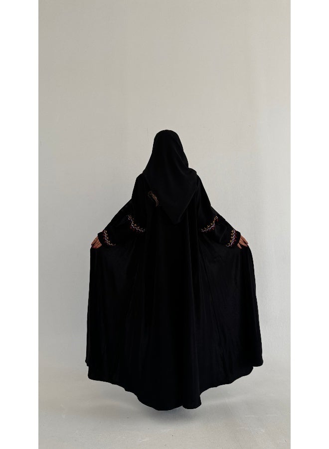 آية MW1750 عباية كريب مع اضافة تطريز يدوي - Image 4