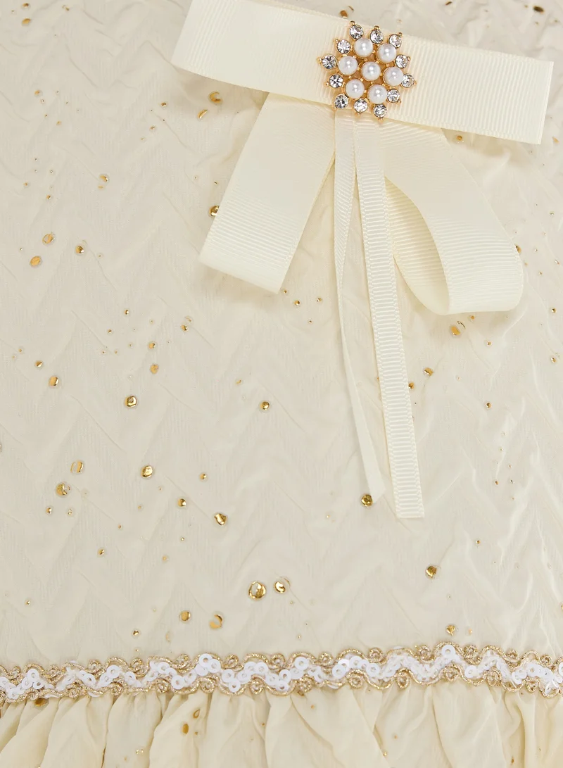 victor and jane Embellished A-Line Dress