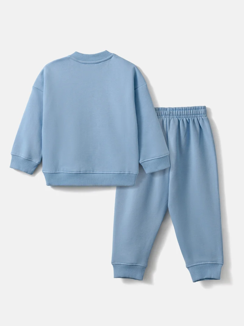 Nautinati Nautinati Tractor Print Fleece Sweatshirt and Joggers Set for Baby Boys