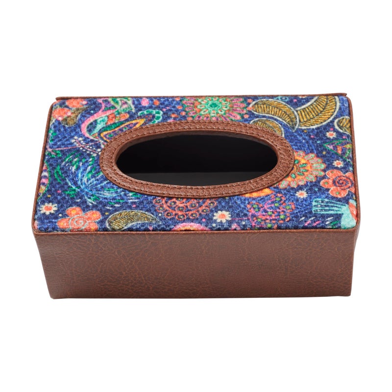 Mona B Recycled Polyester Tissue Box Holder | Rectangular Napkin Holder | Tissue Paper Case Dispenser | Facial Tissue Holder for Home Office Car (TBC-111) - Image 1