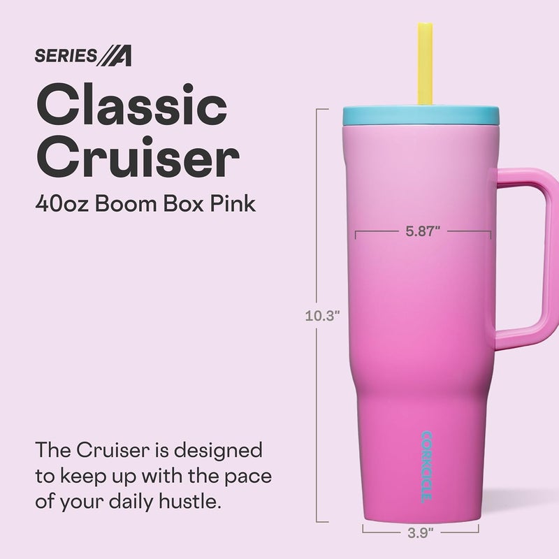 CORKCICLE Cruiser Straw Cup 1.2L Pink Pop - Image 1