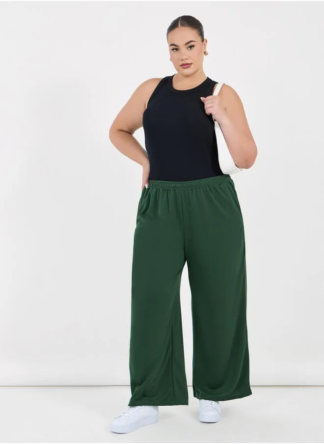 Styli Plus Size Wide Leg Joggers
