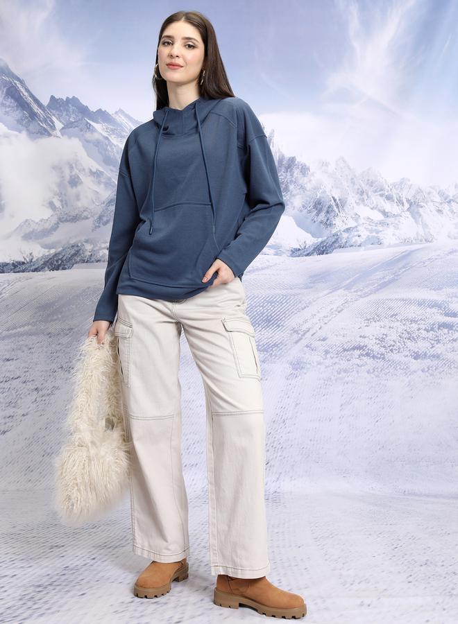 Tokyo Talkies Solid Drop Shoulder Hoodie - Image 2