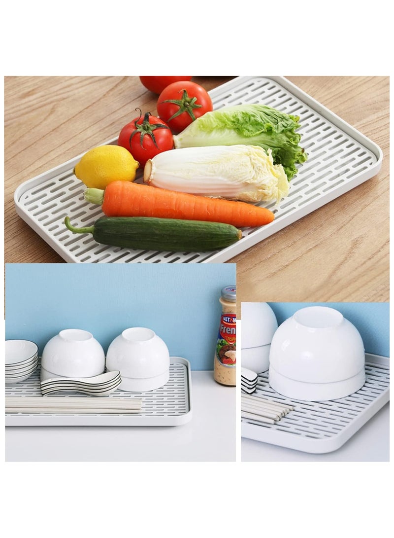 Drainer with Drip Tray, Kitchen Sink Board, Dish Drain Board for Kitchen Counter, Water Drip Tray Holder for Fruit Cup Utensil Bathroom Accessories, Coffee Tea Trays 12'' x 7” - Image 2
