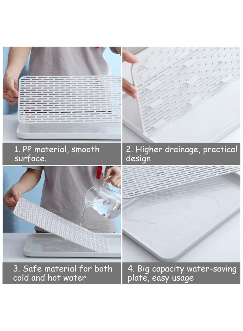 Drainer with Drip Tray, Kitchen Sink Board, Dish Drain Board for Kitchen Counter, Water Drip Tray Holder for Fruit Cup Utensil Bathroom Accessories, Coffee Tea Trays 12'' x 7” - Image 4