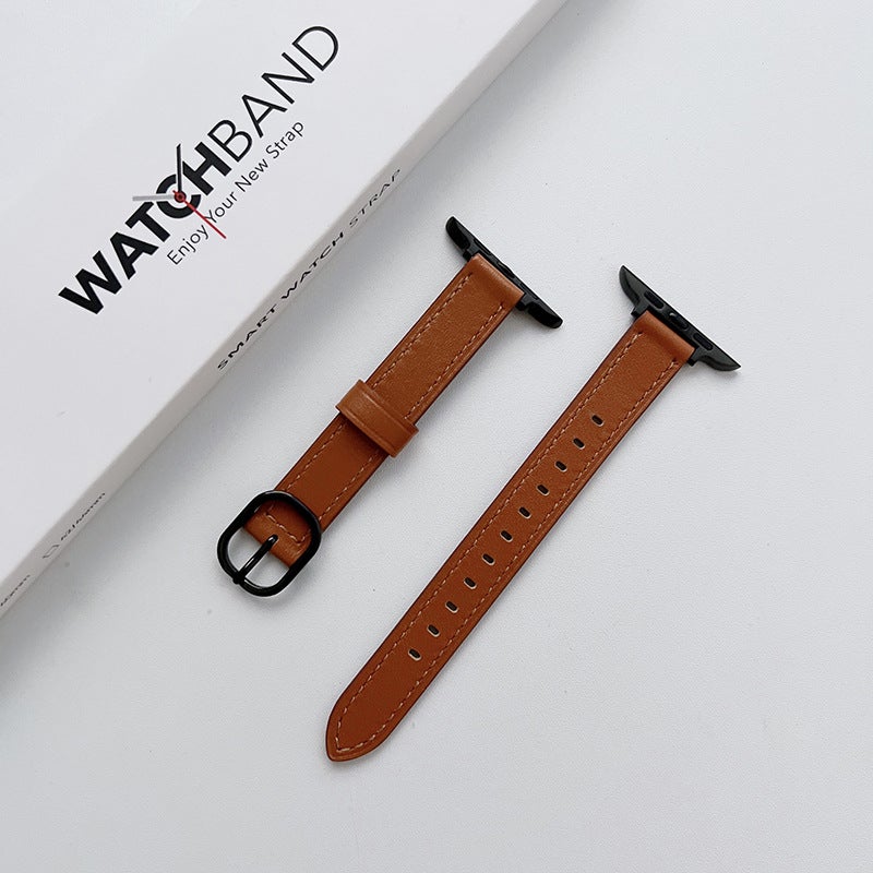 Suitable For Iwatch7 Apple Strap Small Waist Applewatch654321 Generation Se Leather Strap For Girls Thin - Image 1