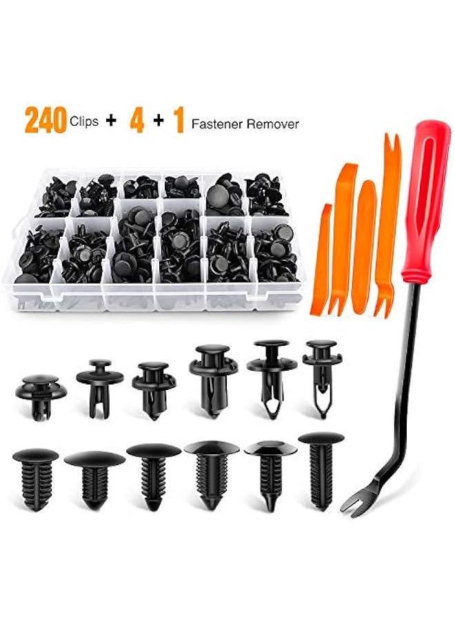 Generic - GRC-33 240PCS Bumper Retainer Clips Car Plastic Rivets Fasteners Push Retainer Kit Most Popular Sizes Auto Push Pin Rivets Set -Door Trim Panel Fender Clips for GM Ford Toyota Honda Chrysler  - Image 2