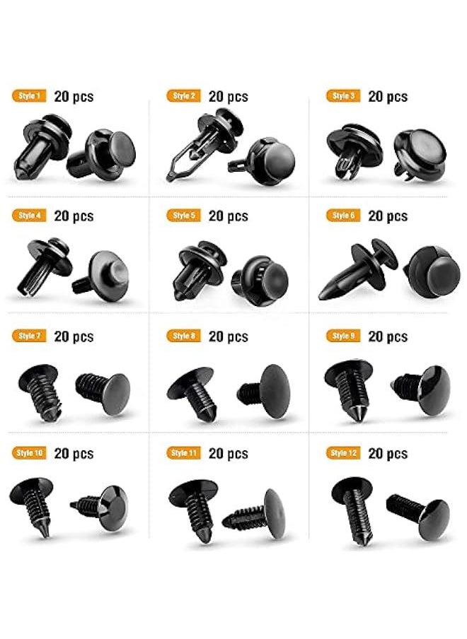 Generic - GRC-33 240PCS Bumper Retainer Clips Car Plastic Rivets Fasteners Push Retainer Kit Most Popular Sizes Auto Push Pin Rivets Set -Door Trim Panel Fender Clips for GM Ford Toyota Honda Chrysler  - Image 4