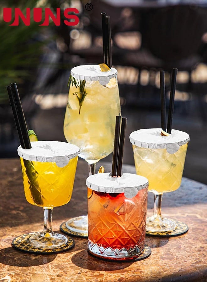 UNUNS Cup Covers,30pcs Foil Drink Caps,Adhesive Cup Cover,Disposable Drink Lid Stickers for Wine Cups & Glasses,Adhesive Cup Cover for Wine Cups & Glasses,100*90mm - Image 5