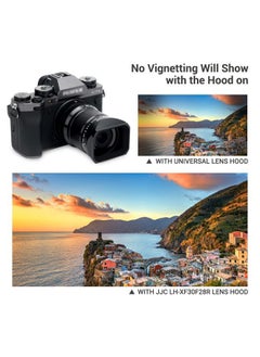 JJC Square Metal Bayonet Lens Hood Shade for Fuji Fujifilm XF 30mm f/2.8 R LM WR Macro Lens, XF30mm F2.8 Lens Hood on X-T5 XT5 X-T4 X-T30 II X-T30II XT30II X-E4 X-S10 X-T200, with Protective Hood Cap  - Image 5