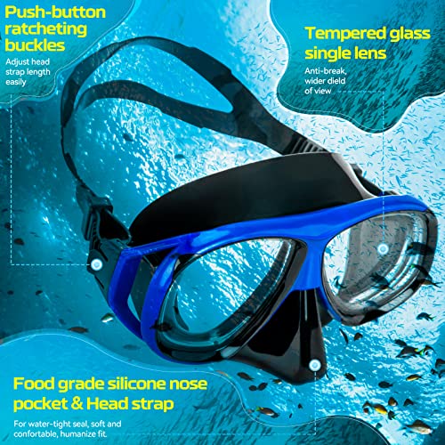 Wave Nearsighted Snorkel Gear, Nearsighted Dry Snorkel Mask Set for Adult Youth, Nearsighted Anti Fog Diving Mask with Detachable Camera Mount & Adjustable Strap for Scuba Diving, Snorkeling, Freediving - Image 3